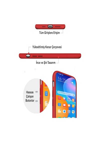 Huawei Y6 2019 Kapak İçi Kadife Lansman Silikon Kılıf