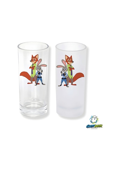 Zootropolis Nick Ve Judy Buzlu / Buzsuz Seçenekli Rakı Bardağı 1 Adet Şık Sunum Bardağı 0260