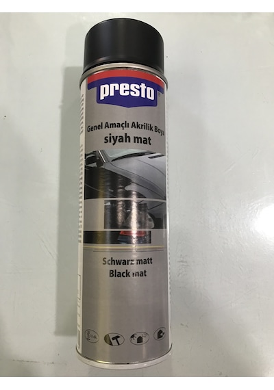 Presto Mat Siyah Sprey Boya 500 ML Presto Mat Siyah Sprey Boya 500 ML