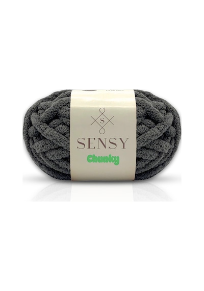Sensy Chunky Parmak Örgü Ipi El Örgü Ipi 200 Gr Şal Ipi Atkı Ipi Bebek Battaniyesi Ipi Şapka Ipi Koyu Gri