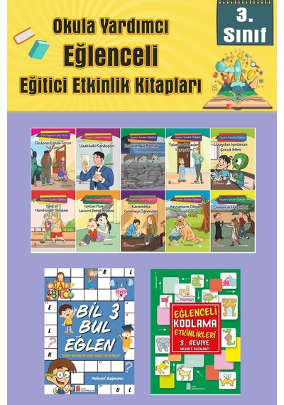 3.sınıflar İçin Okumayı Sevdiren 10 Lu Hikaye Seti -bil Bul Eğlen-kodlama 8 Okulda Evde Tatilde