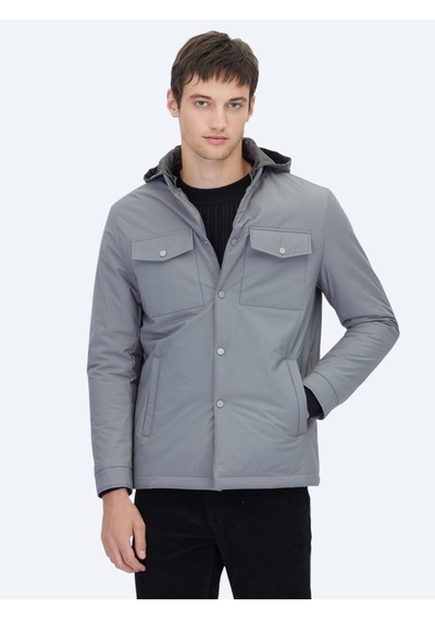 Kip Gri Regular Fit Micro Jel Elyaflı Spor Ceket Gri