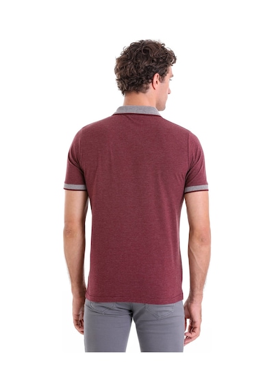 Hatemoğlu Bordo Regular Fit Düz Pamuklu Polo Yaka Tişört Bordo