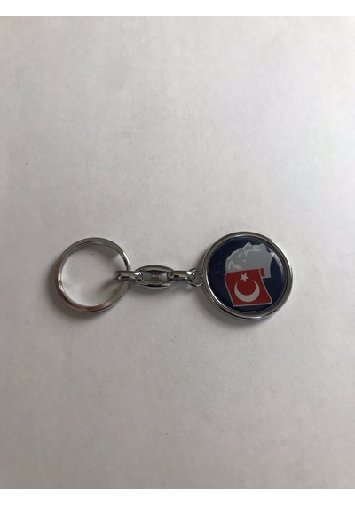 Bd Tekstil Kemal Atatürk Ve Türk Bayrağı Tasarım Mavi Renkli Anahtarlık
