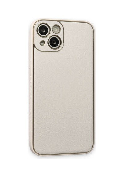 Newface - 476 - Apple iPhone Uyumlu 14 Plus Kılıf Coco Deri Silikon Kapak - Csmo-tex - - Beyaz