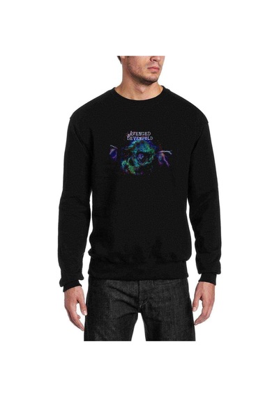 Avenged Sevenfold Baskılı Siyah Erkek Örme Sweatshirt (534737967)
