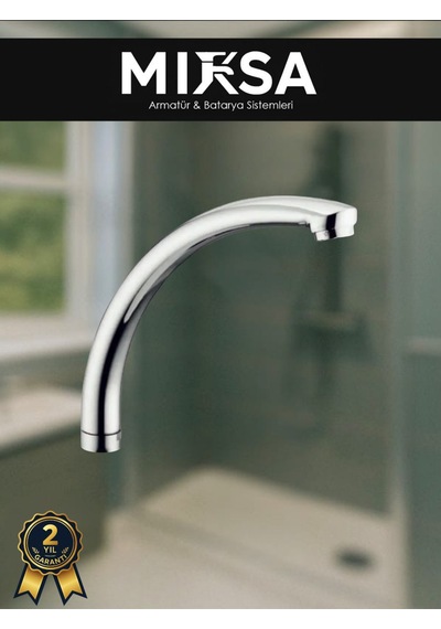 Mix Kuğu Mutfak, Lavabo, Banyo Musluğu Batarya Borusu 18 Cm Krom