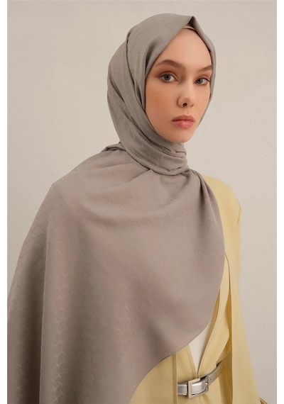 Armine Link Desen Bambu Cotton Şal 2 Gri