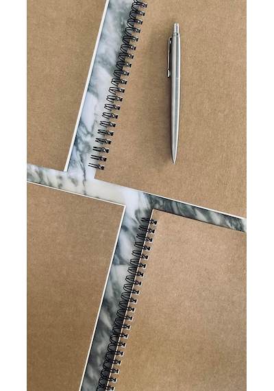 Spiralli Notebook, Kraft Kapaklı, A5 Boyut 15x21 Cm , 100 Yaprak Kareli