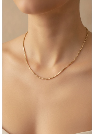 14k Gold Renk Kaplama Zincir Model Cm Kadın Kolye Renkli 13475722