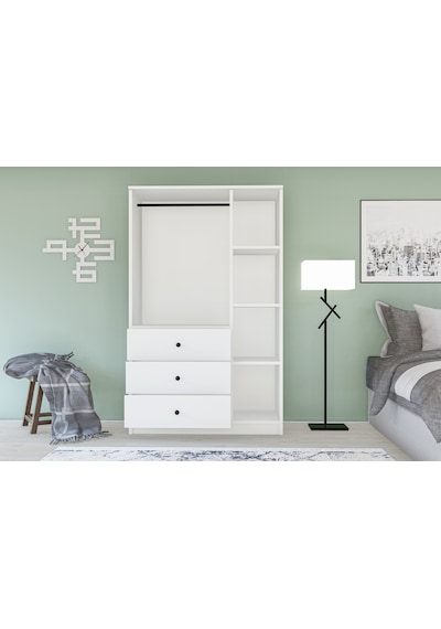 Metalia Gm 310 Ece Lüx 3 Kapı 3 Çekmeceli Aynalı Düğme Kulplu Gardırop