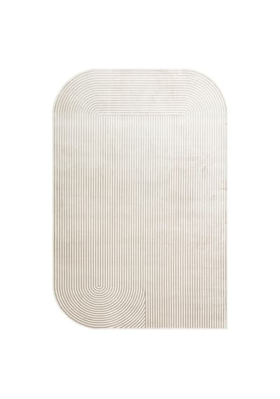 Eko Halı Merano Mrn 03 Cream Grey Geometrik Desenli Yüksek Kalite Sık Dokuma Salon Halısı Gri 2