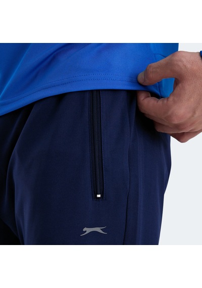 Slazenger RARELY Erkek Fermuarlı Dik Yaka Cepli Saks Mavi Eşofman Takımı