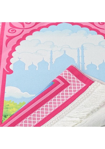 Çocuk Seccadesi Köprü - Pembe 82 45 Cm 110 Gr - Tesbih Hediyeli Çok Renkli