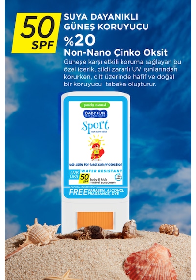 Suya Dayanıklı Doğal Güneş Stick Spf 50