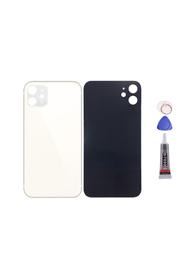 Apple Uyumlu iPhone 11 Beyaz Arka Kapak Batarya Kapağı Pil Kapağı Yapışkan Ve Sökme Aparatıyla Beraber Full Set Beyaz