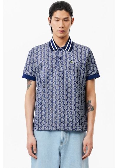 Lacoste Classic Fit Monogram Polo T-shirt Erkek Polo Yaka Tişört Lacivert