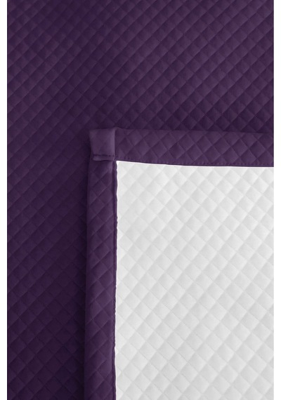 Mor Kapitone Tek Kişilik Pike Takımı - Düz Modern Mürdüm 160x220 Cm Mevsimlik Yatak Örtüsü Perde Tarlası Örtüsü