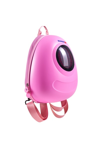 Zampago Led Big Eyes Akıllı Çocuk Sırt Çantası Sert Kasa, Usb Şarj Girişli Pembe