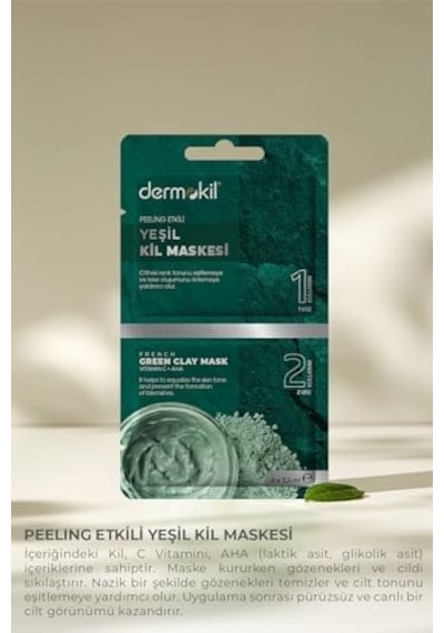 Peeling Etkili Yeşil Kil Maskesi 2x 7.5 Ml