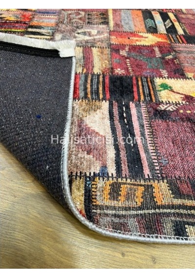 Salerno Çamaşır Makinesinde Yıkanabilir Kilim Halı Hs1038 Çok Renkli