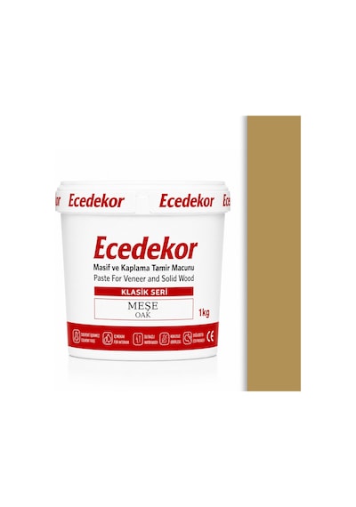 Meşe Ecedekor Ahşap Dolgu Macunu Kova 1000gr 1 KG