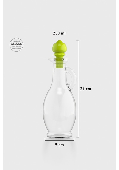 Renga Kibele 250 Ml Yeşil Kapaklı Cam Yağlık 151024 Yeşil