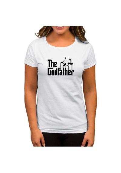 The Godfather Black Text Beyaz Kadın Tişört Beyaz