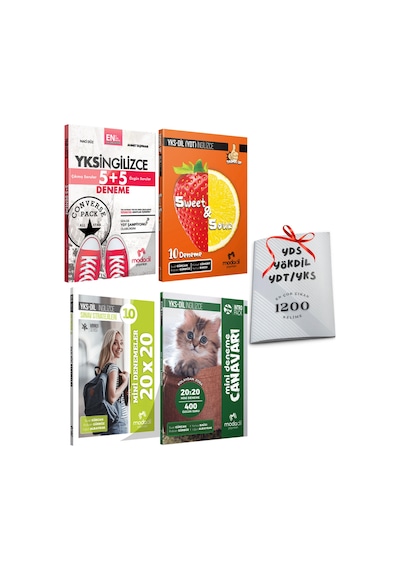 Yks Ydt Yksdil Modadil 60 Deneme Seti Toplam 4 Kitap Kapsamlı Deneme Seti 4lü Set 1200 Kelime Hediye