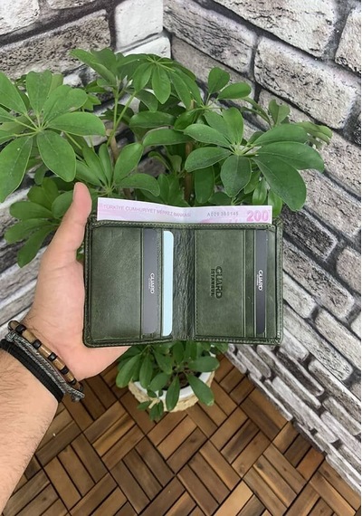 Guard Yeşil Tiguan Crazy Minimal Spor Hakiki Deri Erkek Cüzdanı P705 Yeşil