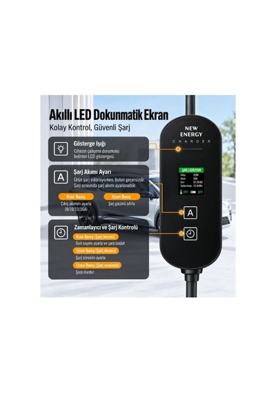 Ev Şarj Cihazı Tip 2 3.5kw 10m Taşınabilir Elektrikli Araç Cihazı