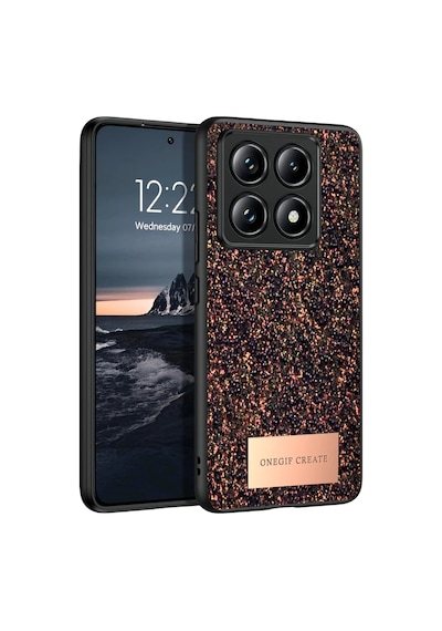 Onegif Xiaomi Mi 14t Pro Bright Simli Kapak - Derin Mor 0.2M-Çok Renkli