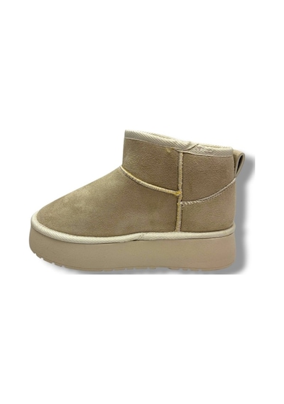 Cakgo 034-26 Anatomik Süet Deri Kürklü Kalın Taban Kadın Bot 36-40 Bej
