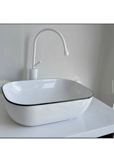 İsaoğlu Yapı Çanak Lavabo Bataryası Mat Beyaz Lavabo Musluğu Drop Design Armatür Beyaz Musluk Beyaz