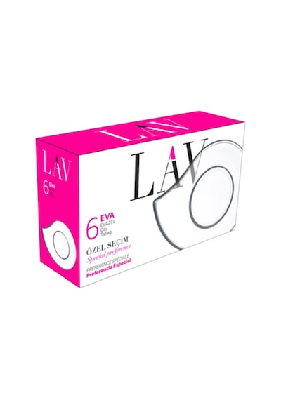 Lav Eva Cam Çay Tabağı 6 Kişilik
