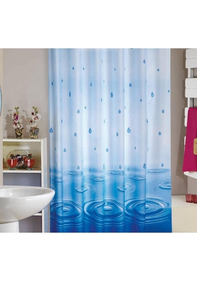 Zethome Jackline Banyo Duş Perdesi 5020 Tek Kanat Mavi 1X180X200 Mavi