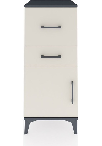 Hyperion Komodin 2 Çekmeceli Tek Kapaklı 44x44x106 Antrasit-aytaşı Antrasit