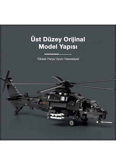 Reobrix 33033 Changhe Z-10 Helikopter Yaratıcı Yapı Blok Seti Building Blocks - 1169 Parça