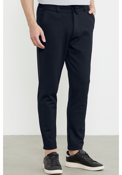 Sementa Beli Lastikli Dar Paça Pantolon - Lacivert Lacivert