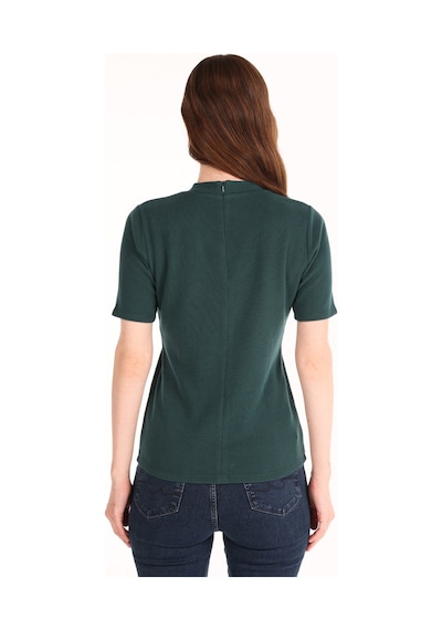 Colin's Colins Dar Kesim Yarım Balıkçı Yaka Yeşil Kadın Tshirt K.kol Cl1065127 Koyu Yeşil