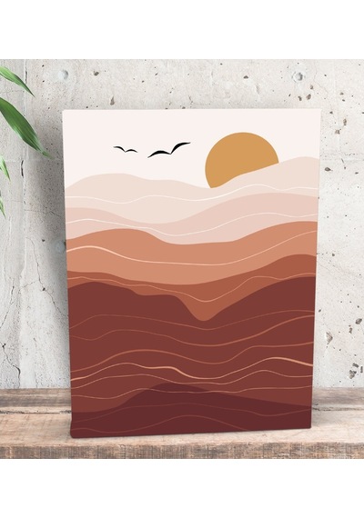 Bk Gift Minimalist Landscape Tasarımlı Dekoratif Mini Kanvas Tabl (506660598)