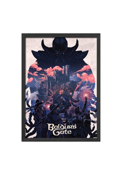 Baldurs Gate Siyah Ahşap Çerçeveli Poster, Dekoratif Oyun Duvar Tablosu