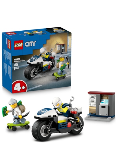 LEGO® City Polis Motosikleti Takibi 60455 - 4 Yaş ve Üzeri Çocuklar için Yaratıcı Oyuncak Yapım Seti (65 Parça)