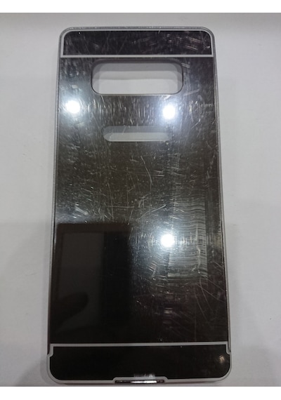 Samsung Uyumlu Note 8 Android Cep Telefon Metal Çerçeve Ayna Kapak Siyah