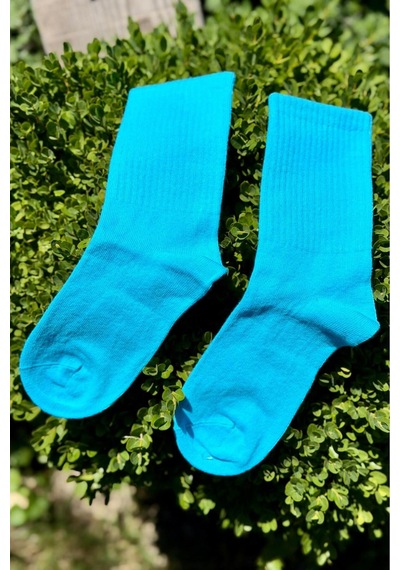 Lousocks Unisex Mavi Düz Renk Tenis Spor Çorabı