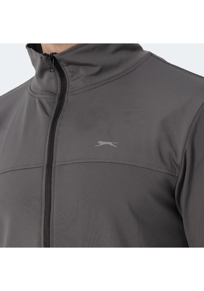 Slazenger OPRAH Erkek Fermuarlı Dik Yaka Cepli Koyu Gri Eşofman Takımı