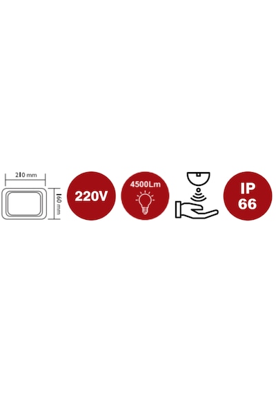 50W Sensörlü Led Projektör 50 Watt 220V Gün Işığı