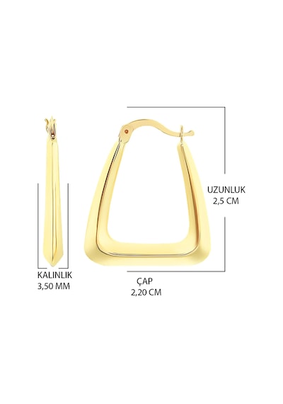 Prenses Pırlanta Altın Küpe 14 Ayar Altın Üçgen Küpe-2,50 Cm