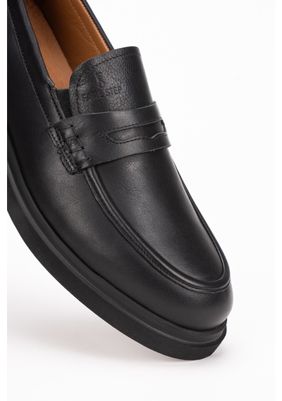 Fame Step Hakiki Deri Erkek Loafer Mokasen Klasik Ayakkabı Comfort Prato Siyah