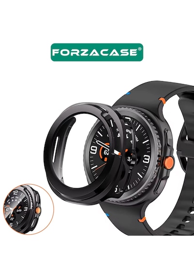Forzacase Samsung Uyumlu Galaxy Watch 8 Classic 46mm İçin Ekran Korumalı Sert Rubber Kılıf Fc015